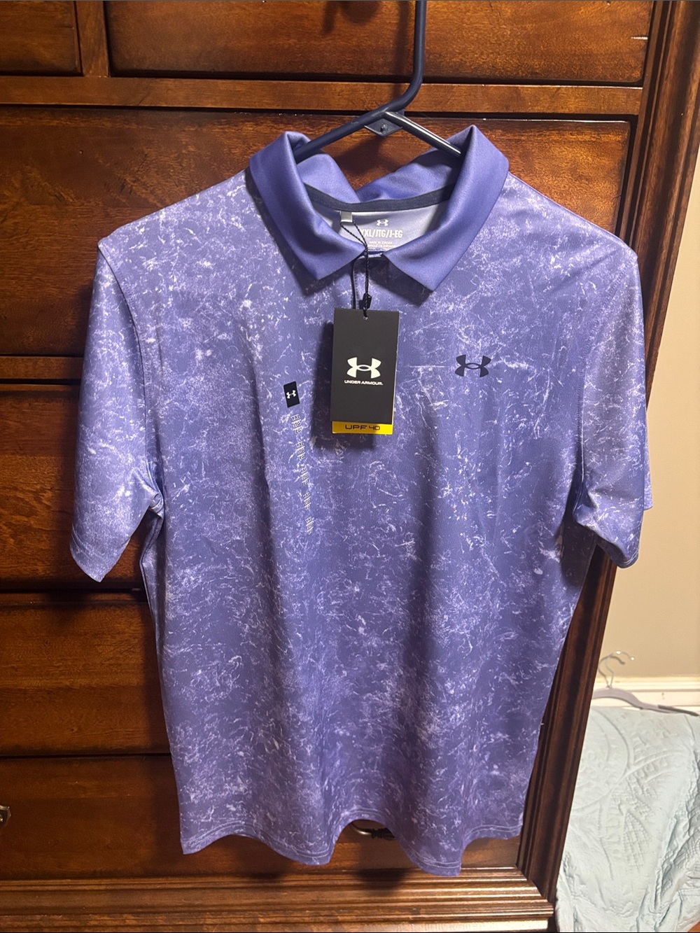 Under Armour Men's Heathered Purple Polo